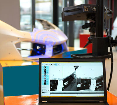 3D scanners used to scan car's parts in manufacturing