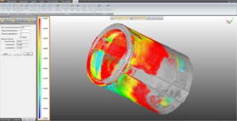 Leios 3D model showing color map on surface point cloud