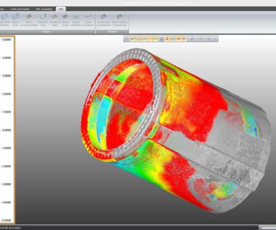 Leios 3D model showing color map on surface point cloud